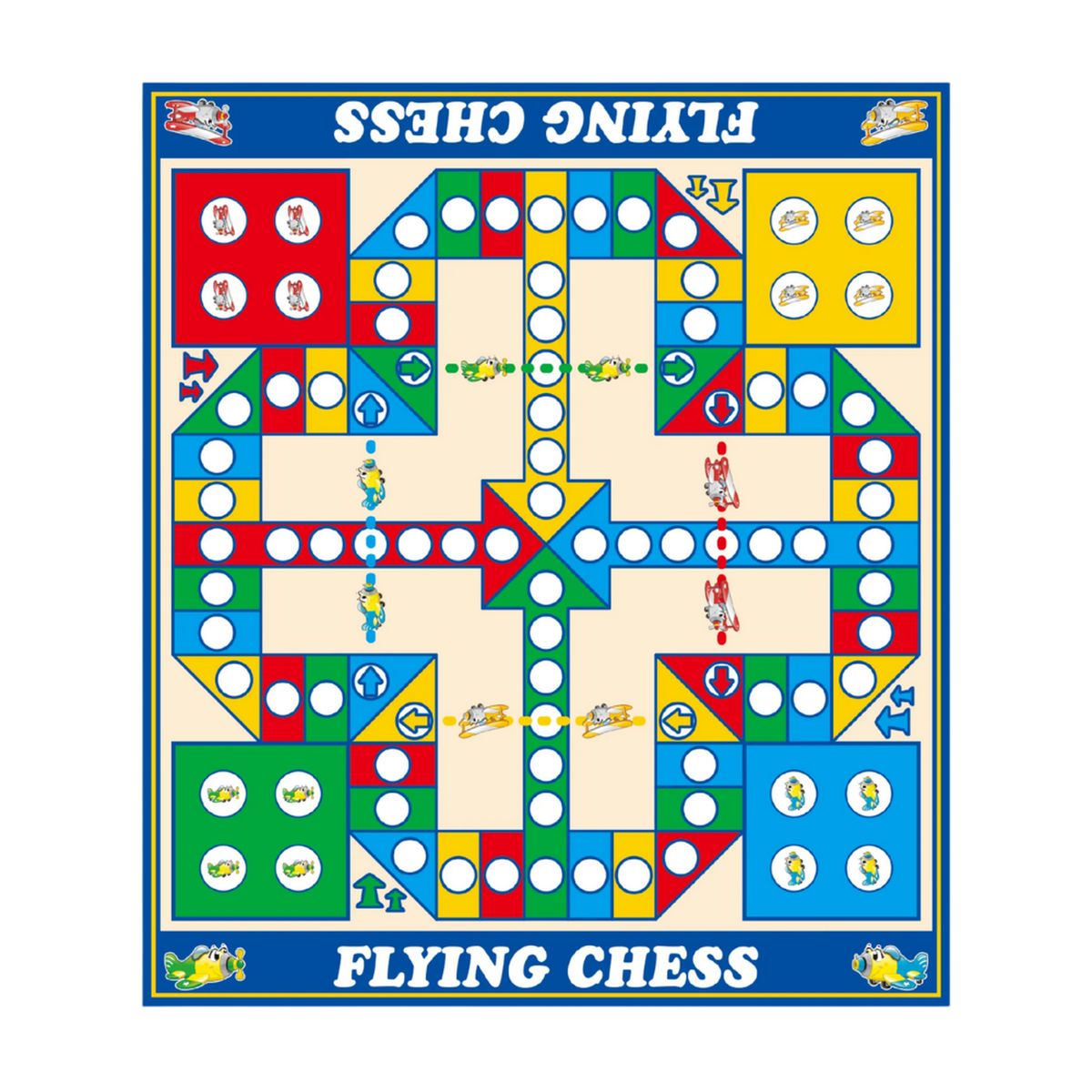 FLIPEREX - Juego Ludo Serpientes y Escaleras Ajedrez 3 En 1 Alfombra