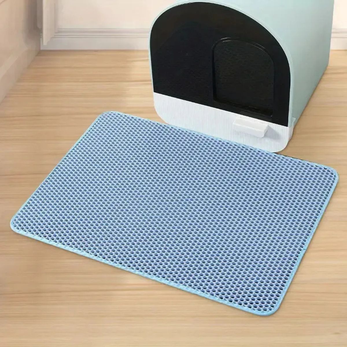 GENERICO - Alfombra Doble Para Arenero Gatos Talla S Azul