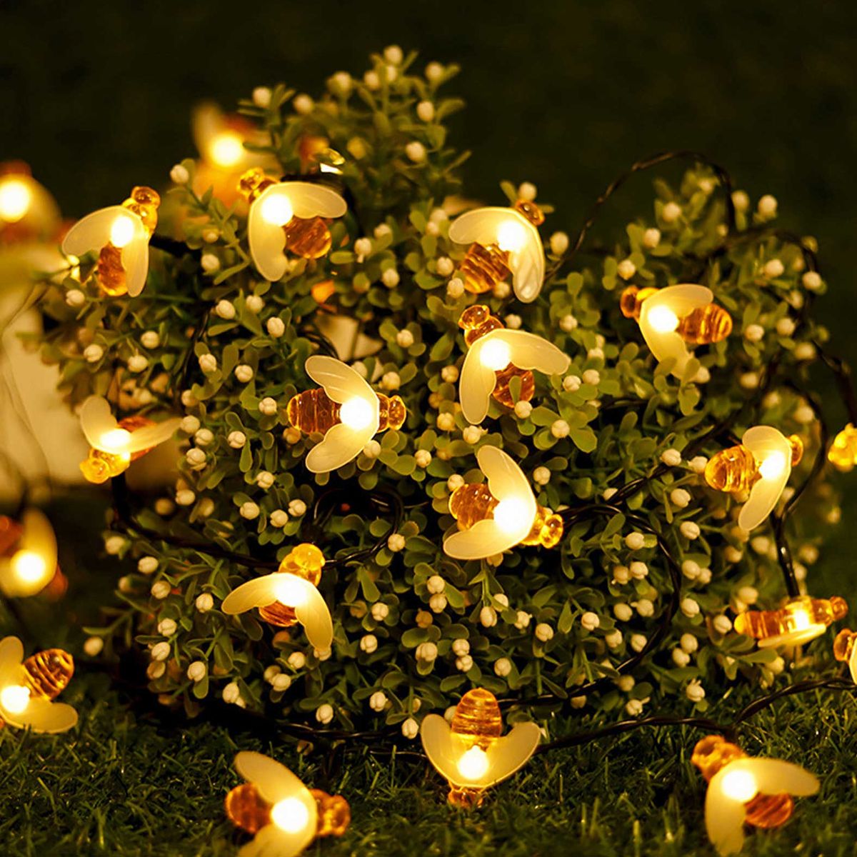 GENERICO - Luces Solares 5m Jardín Exterior Decoración LED Abeja Amarillo