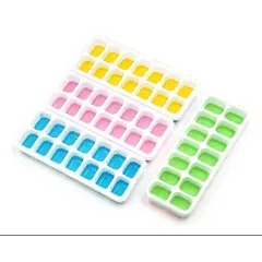 GENERICO - Bandeja De Silicona Para Cubos De Hielo Con Tapa Colores Surtidos
