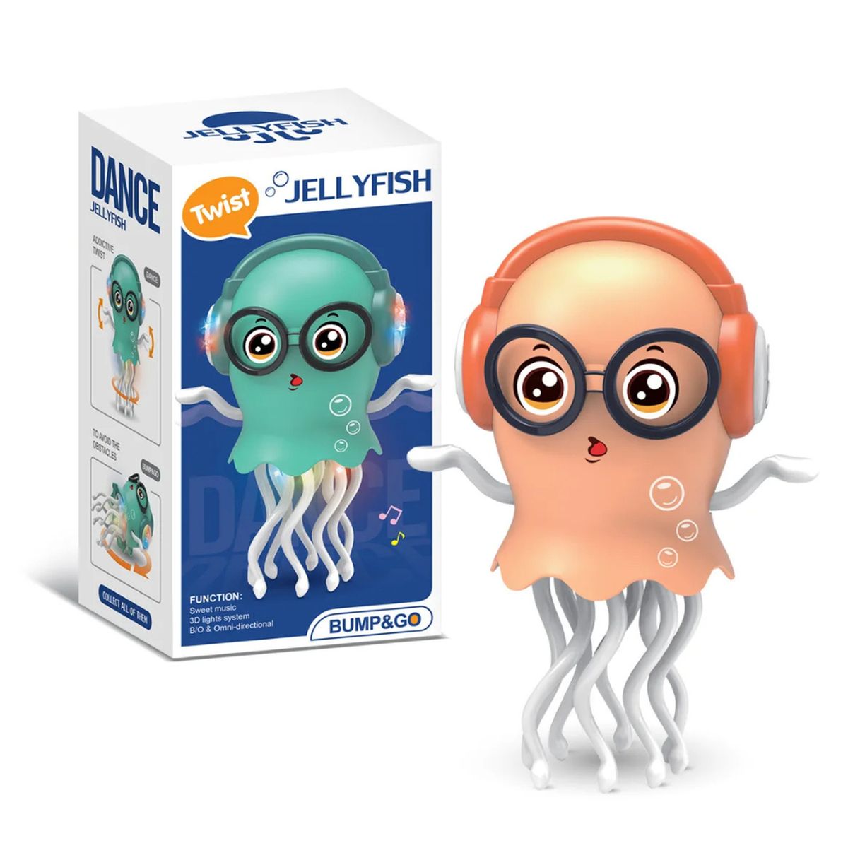 FLIPEREX - Juguete Pulpo Bailarin Interactivo Musical Con Luces - Naranja