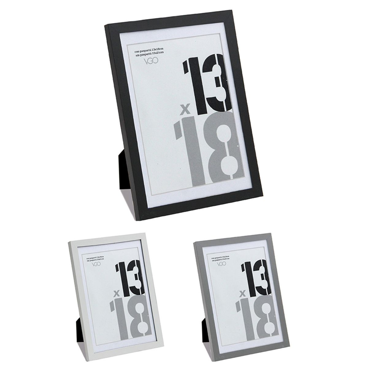 VGO - MARCO PLASTICO NEGRO CON PASPARTU 18x24  SIN PASPARTU 20x30 VGO