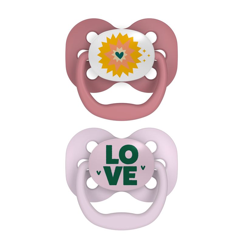 DR BROWN'S - Chupete Dr Brown´s Advantage 0-6m 2un Con Tapa Amor Lavanda