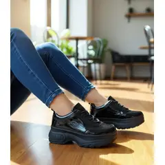 SNOOPY - Zapatillas Mujer  en Charol con Plataforma  M357