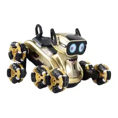 FLIPEREX - Perro Robot a Control Remoto RC Juguete Con Luces Y Sonido - Dorado