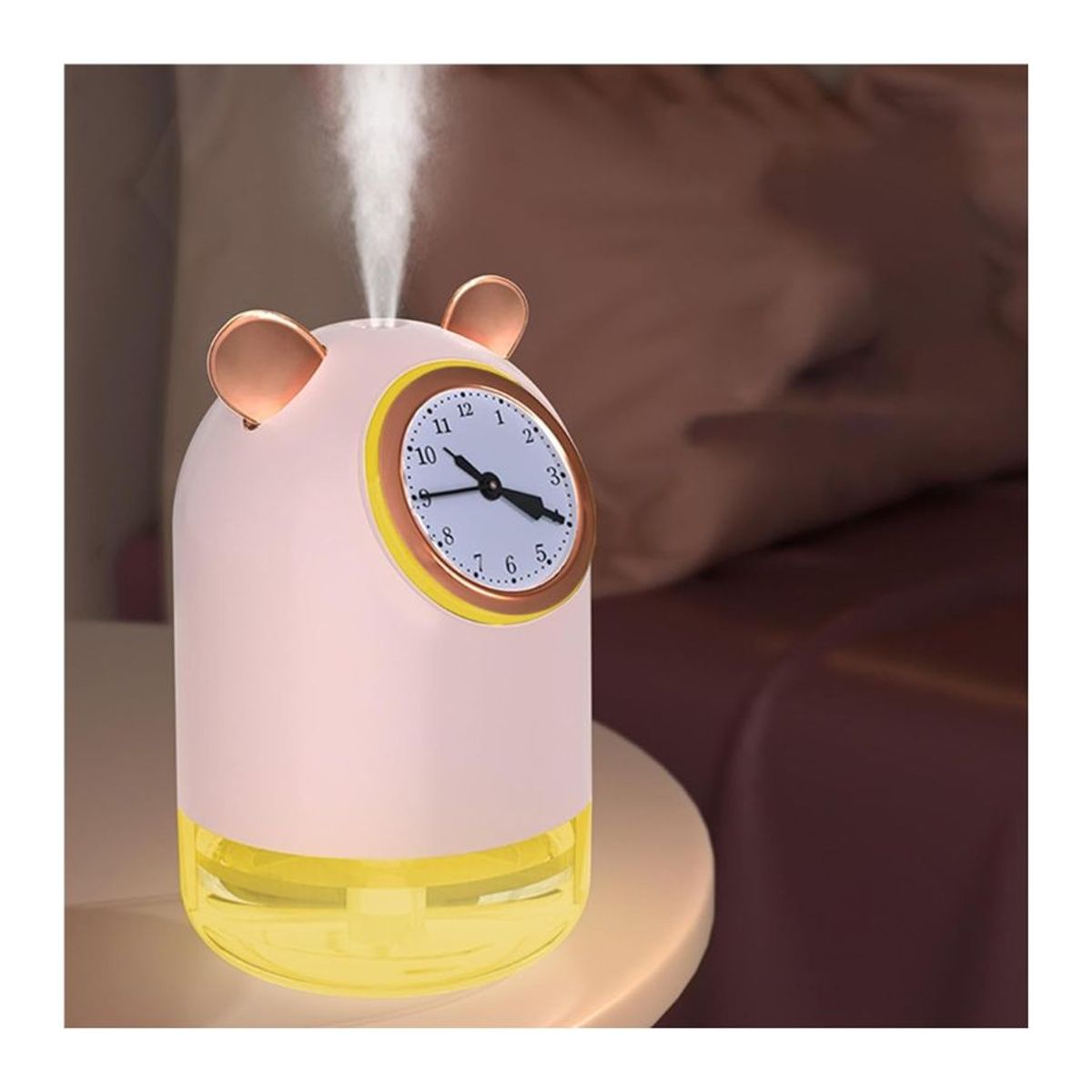 GENERICO - Mini Humificador Con Luz LED 300 Ml Rosado