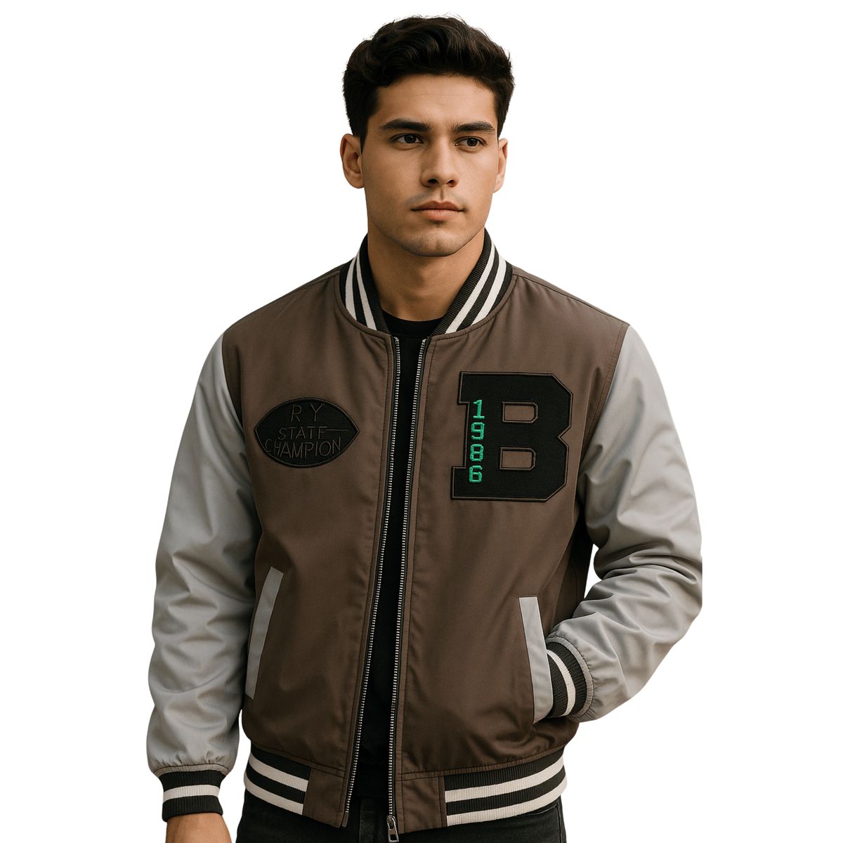 D'JOE - Chaqueta Bomber Universitaria Hombre Alpha