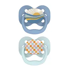 DR BROWN'S - Chupete Dr Brown´s Advantage 0-6m 2un Con Tapa Amanecer Azul