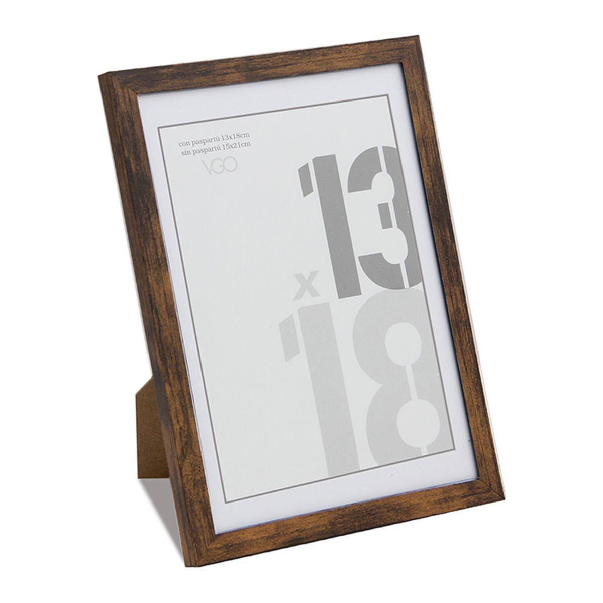 VGO - MARCO PLASTICO CAFÉ CLARO CON PASPARTU 30x40  SIN PASPARTU 40x50