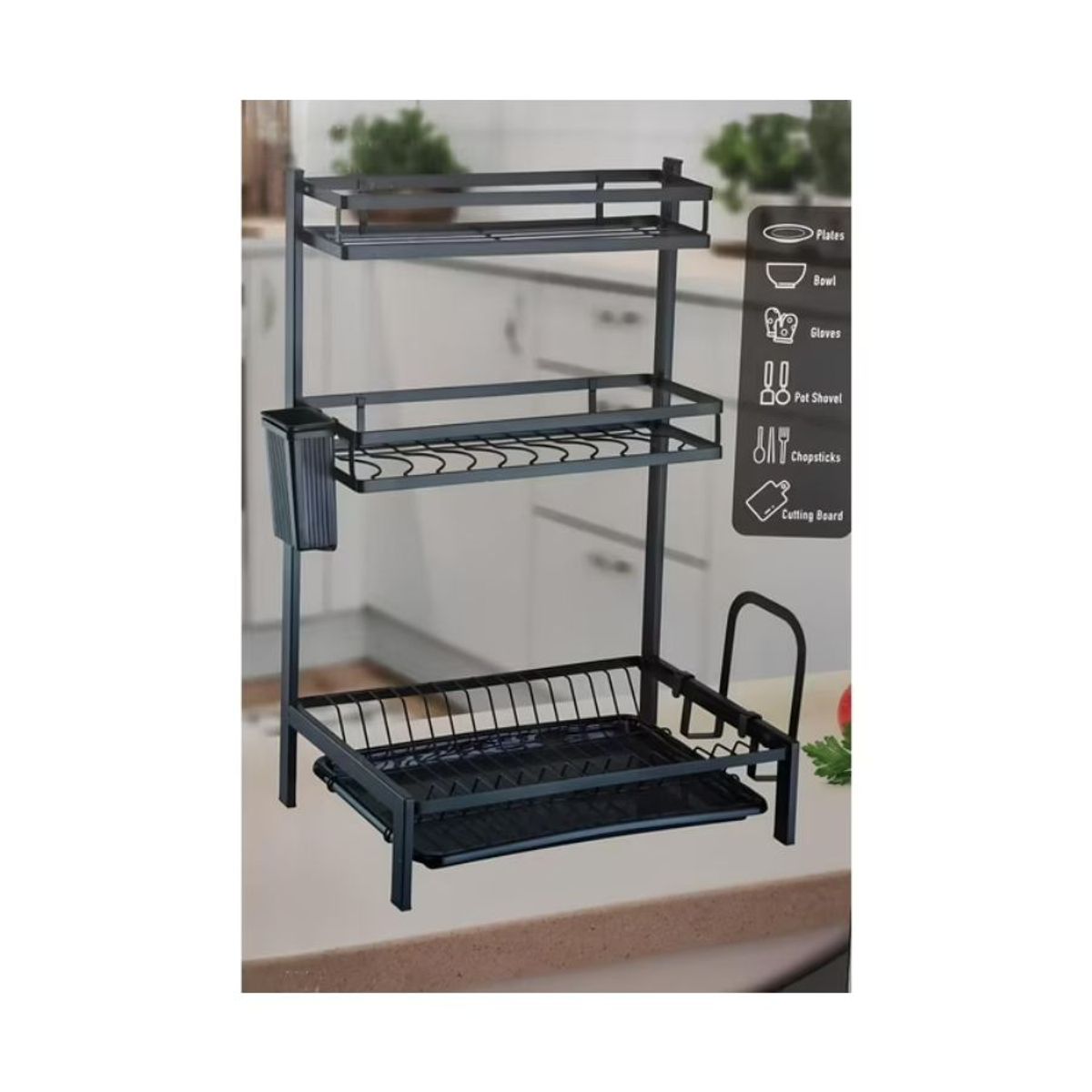 GENERICO - Rack Escurridor De Platos 3 Niveles.