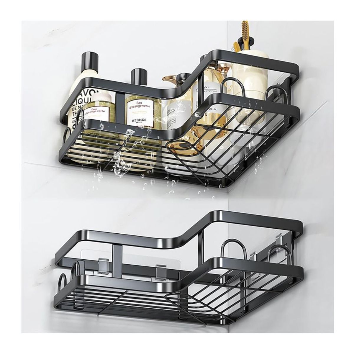 GENERICO - Organizador de Ducha De Esquina 5 Piezas Con Adhesivos