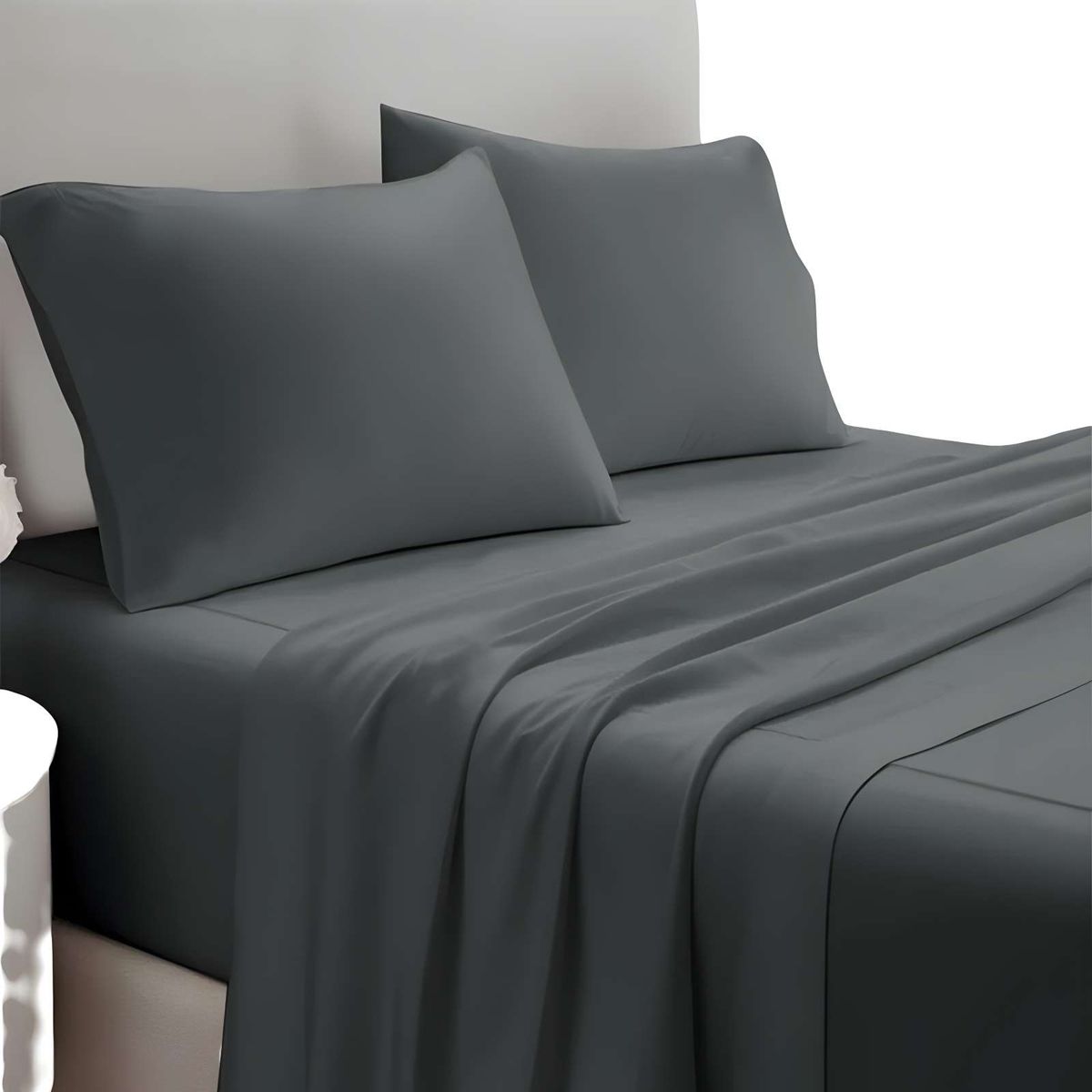 GENERICO - JUEGO DE SABANA PLAZA Y MEDIA 200 HILOS GRIS