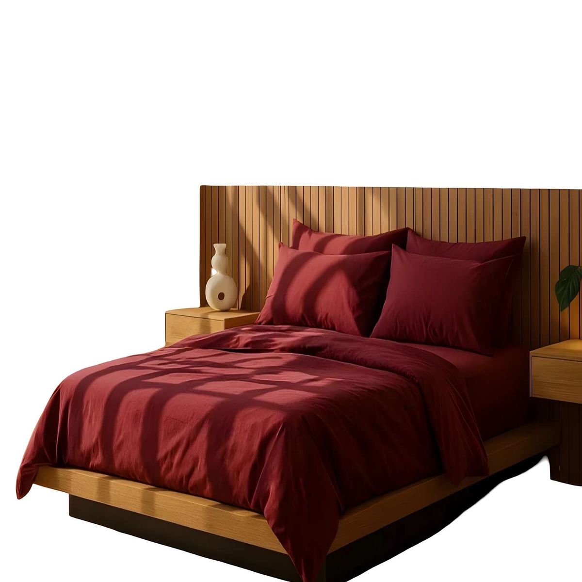 GENERICO - JUEGO DE SABANA PLAZA Y MEDIA 200 HILOS BURDEO