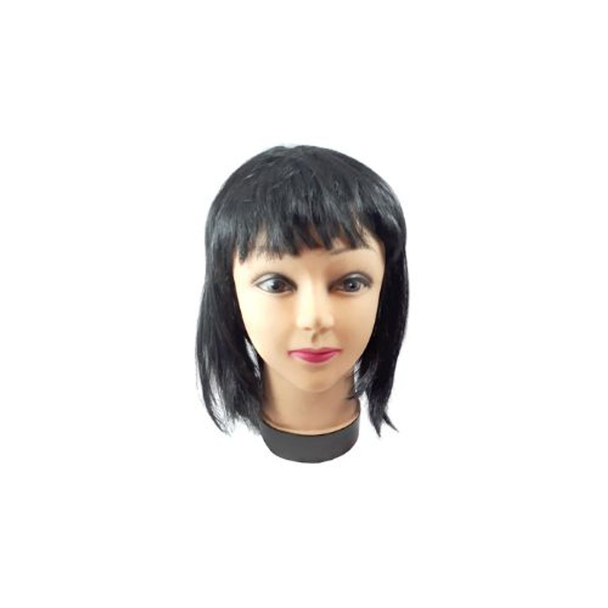GENERICO - Peluca Corta Negro 32Cm 100Gr X 1 Unidad