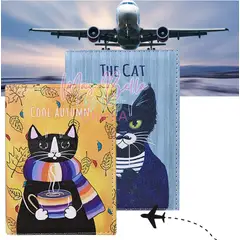 GENERICO - Porta Pasaporte Documentos Funda Protectora Viaje Diseños Pack 2