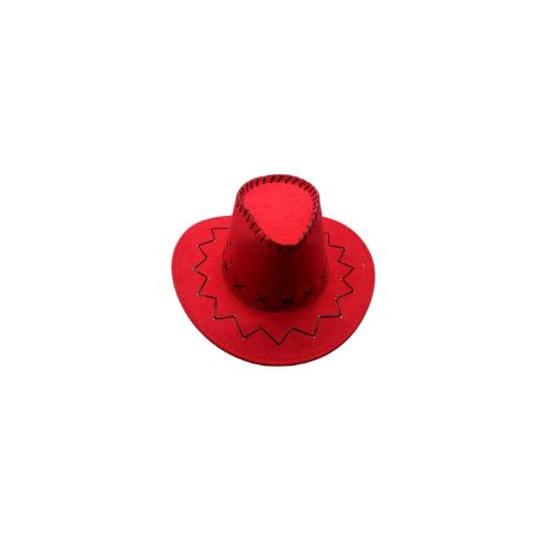 GENERICO - Sombrero Vaquero Niño Rojo 54X10Cm 1 Unidad