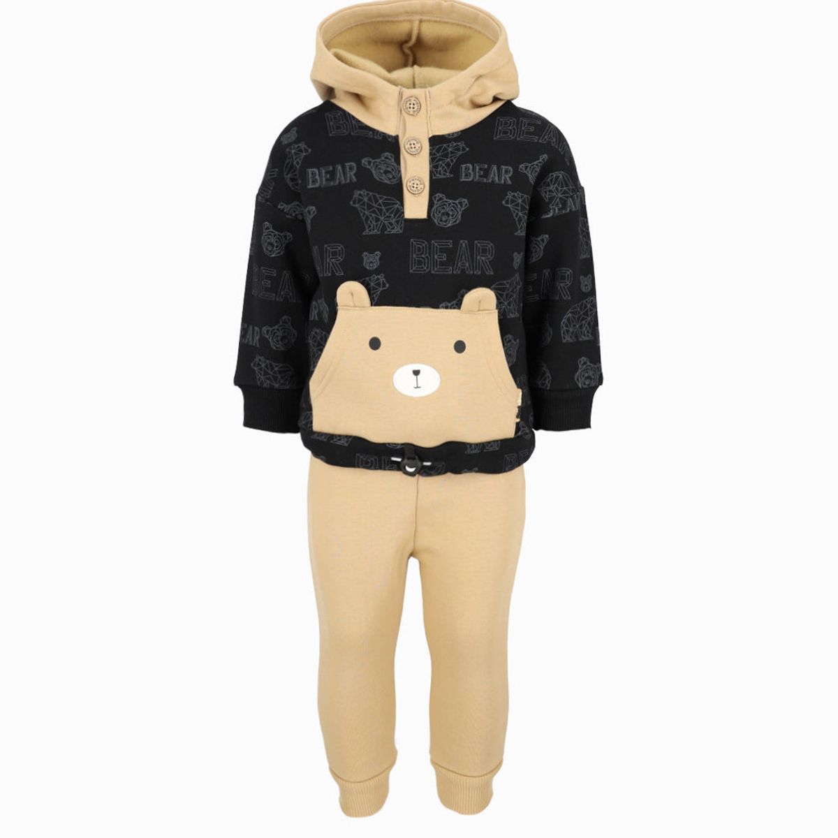 BLACK AND BLUE - Buzo bebés con oso beige Black and Blue