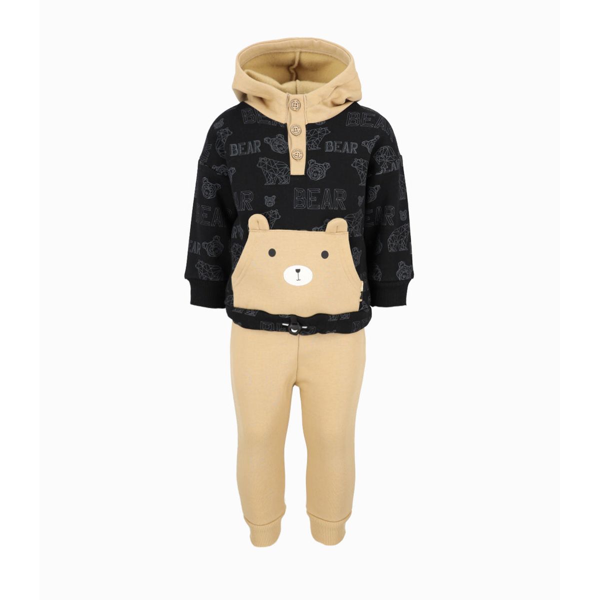 BLACK AND BLUE - Buzo bebés con oso beige Black and Blue