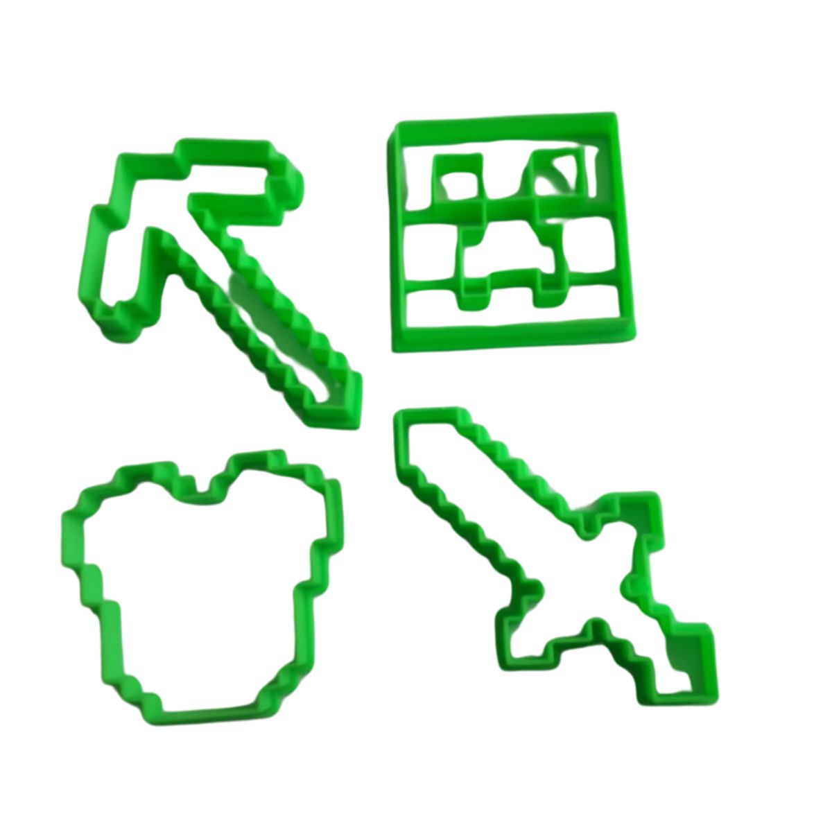 GENERICO - Set 4 Cortadores De Galletas Minecraft 6 Cm #1