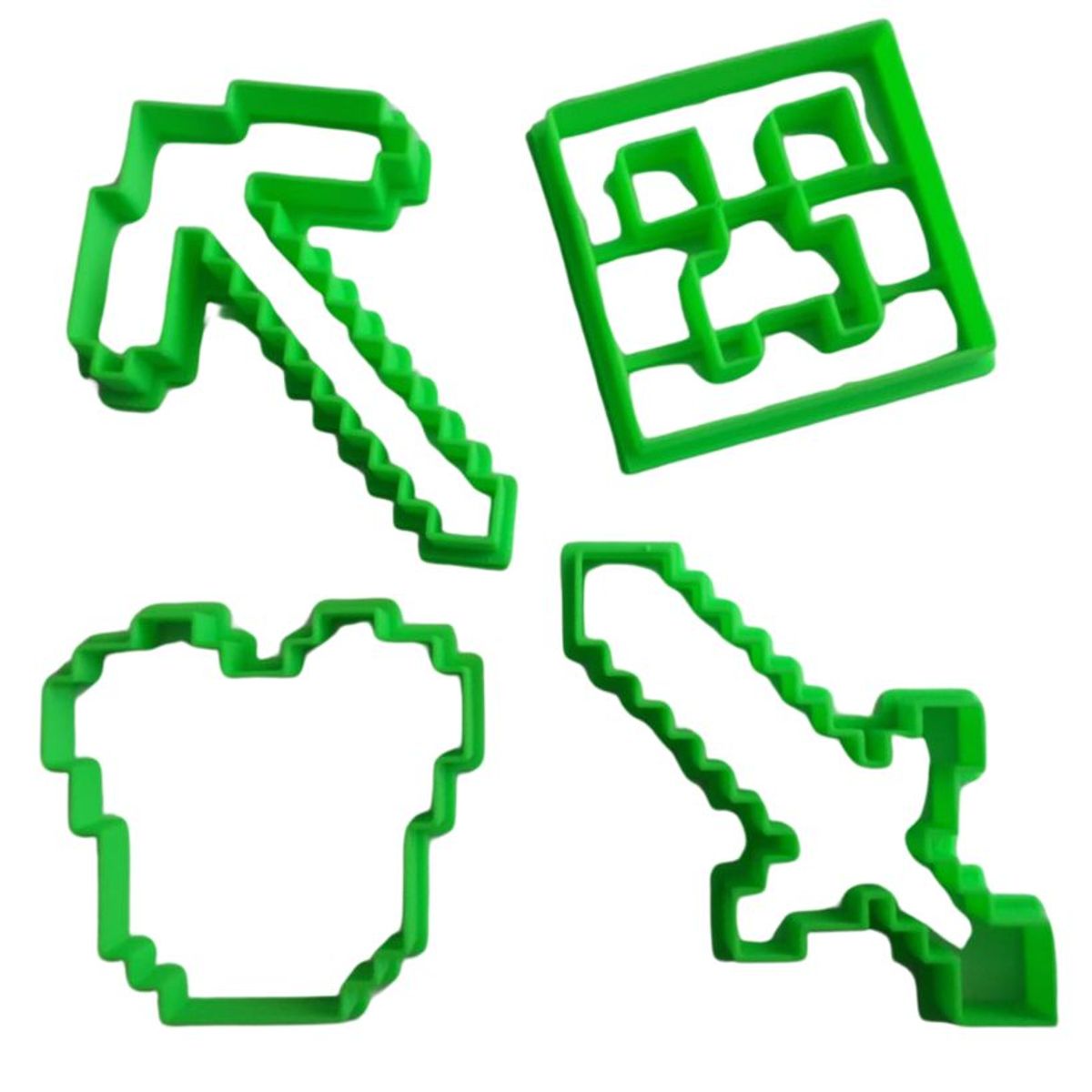 GENERICO - Set 4 Cortadores De Galletas Minecraft 6 Cm #1