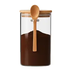 GENERICO - Frasco De Vidrio Con Tapa Y Cucharita De Bambú 750ml