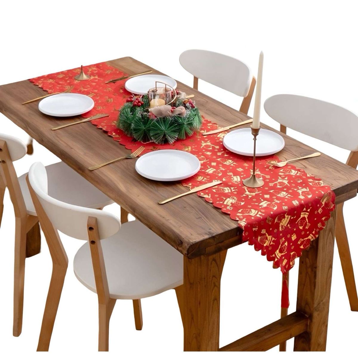 GENERICO - Camino de mesa diseño navidad 30 x 180 cm 06