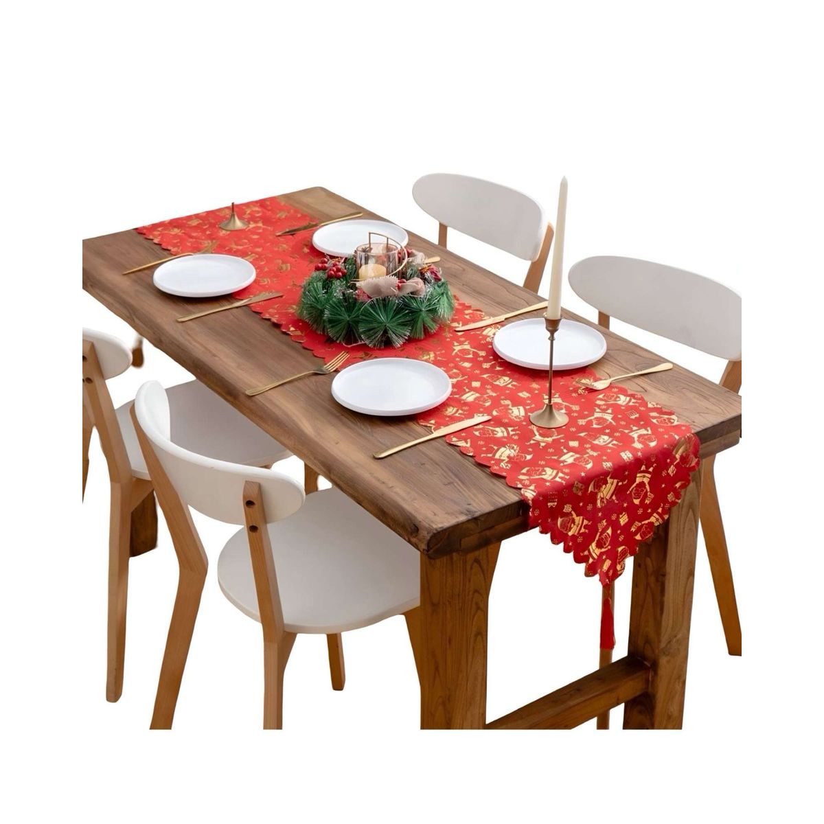 GENERICO - Camino de mesa diseño navidad 30 x 180 cm 06