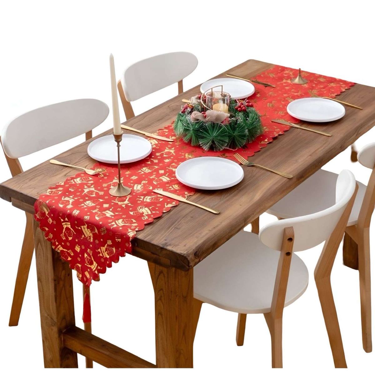 GENERICO - Camino de mesa diseño navidad 30 x 180 cm 06