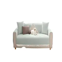 GENERICO - PACK DE 5 FUNDAS DE SILLON SOFA MAT CON FLECOS VERDE MENTA