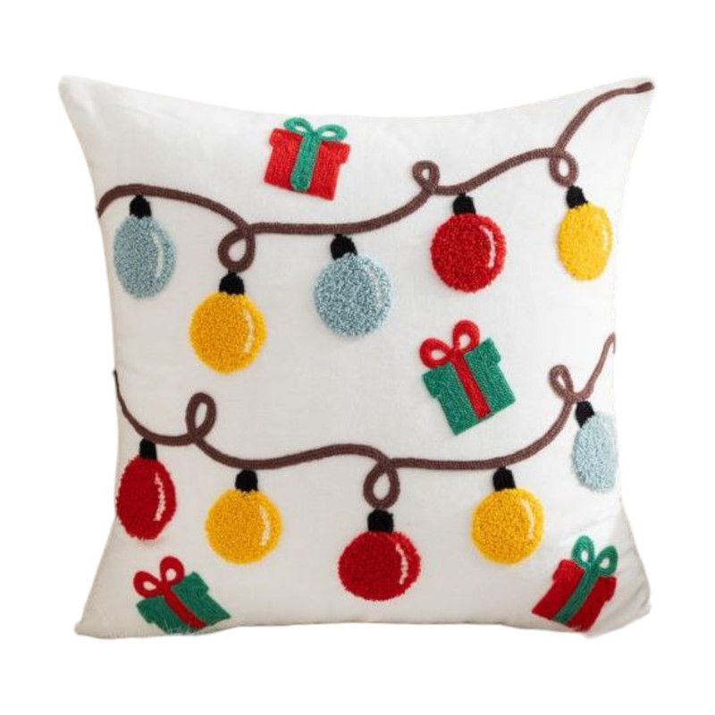 GENERICO - Pack Cojin + Funda De Navidad 45x45cm Bordado Navideño