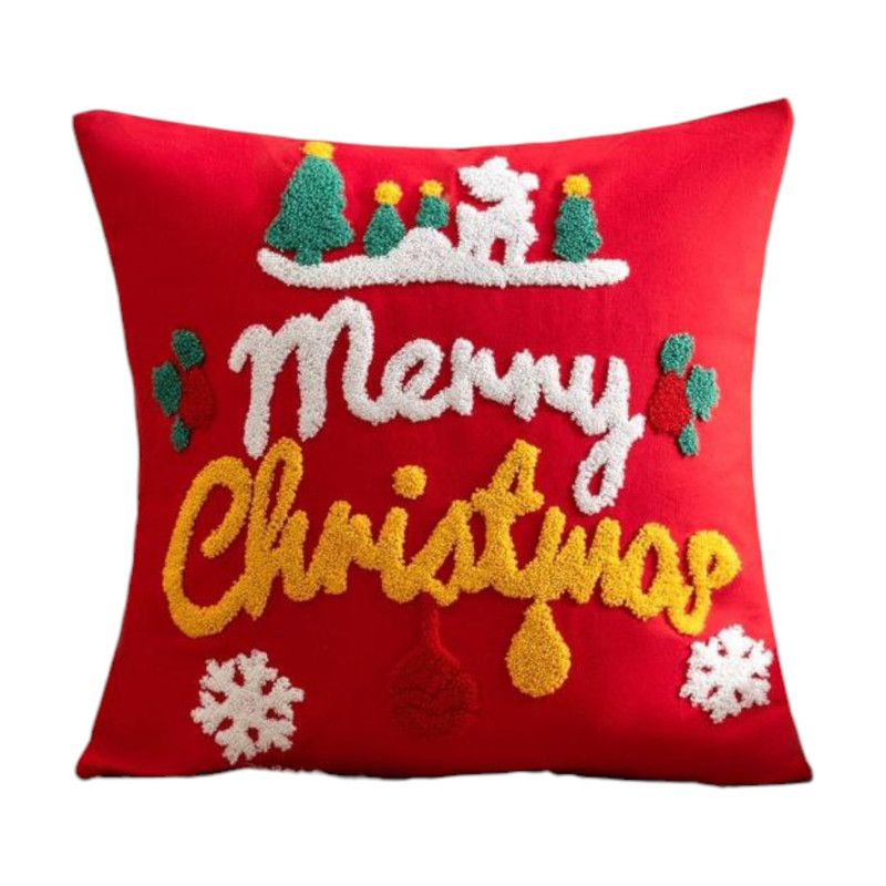 GENERICO - Pack Cojin + Funda De Navidad 45x45cm Bordado Navideño