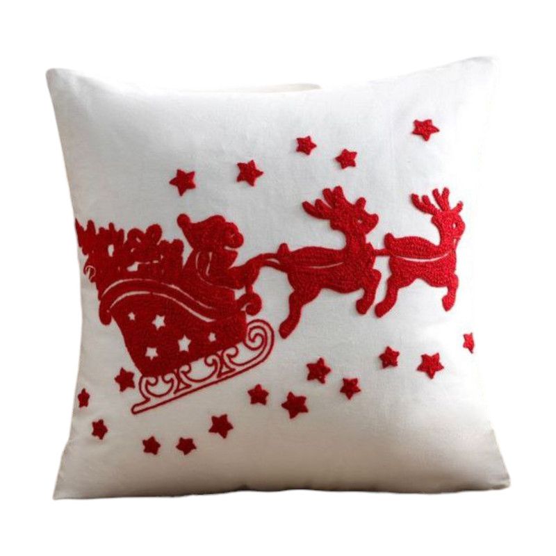 GENERICO - Pack 2 Fundas + Cojines De Navidad 45x45cm Bordado Navideño