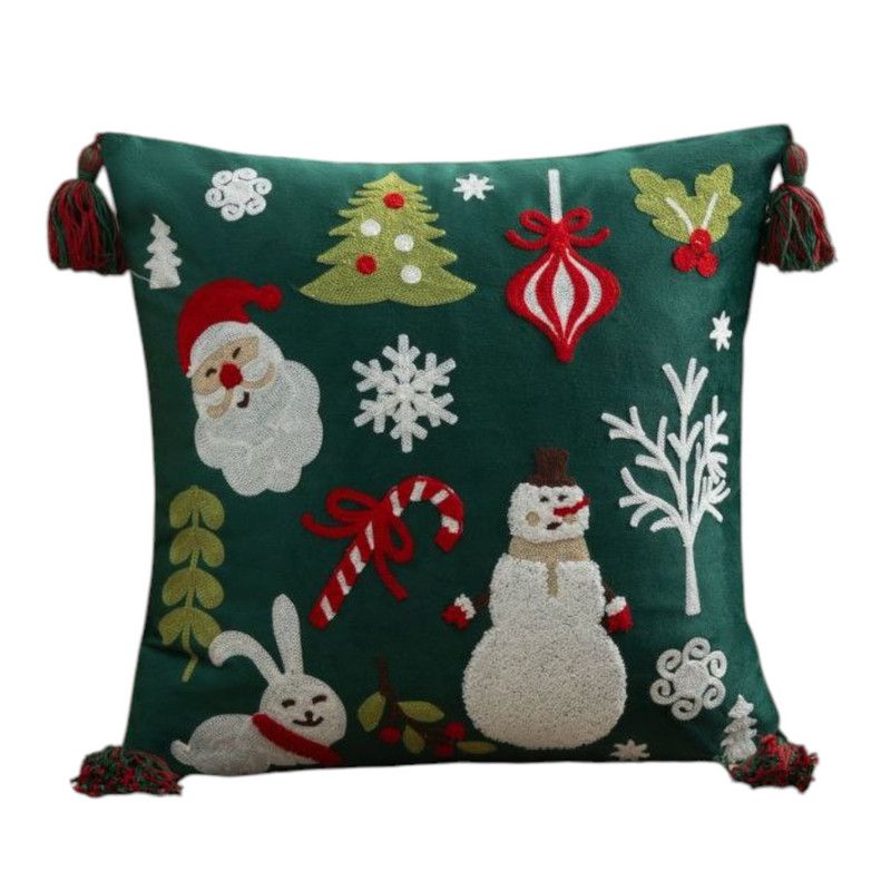GENERICO - Pack 2 Cojines + Fundas De Navidad 45x45cm Bordado Navideño