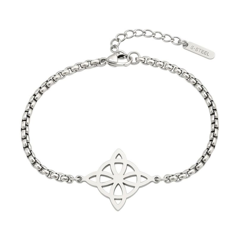 TODOJOYAS - Pulsera Nudo de Bruja Celta Plateada Acero MD1125