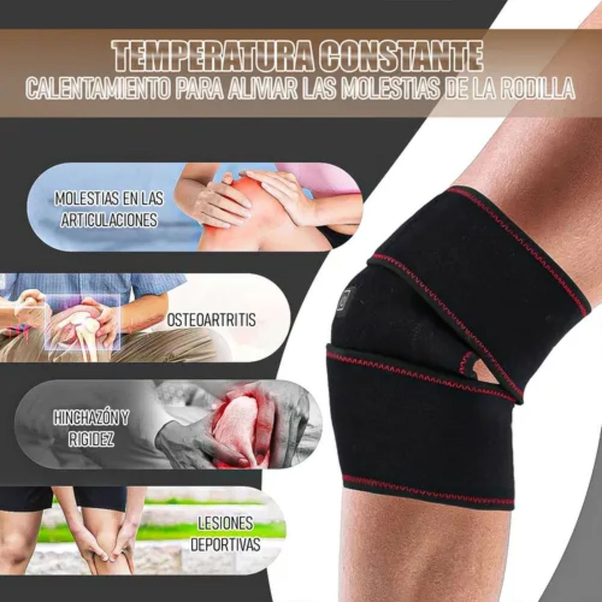 GENERICO - Rodillera 3 Niveles de Calor – Alivio, Relajación y Confort en Minutos