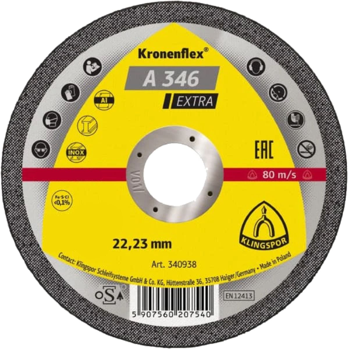 KLINGSPOR - DISCO CORTE ACERO INOXIDABLE 9 pulg KLINGSPOR 224084