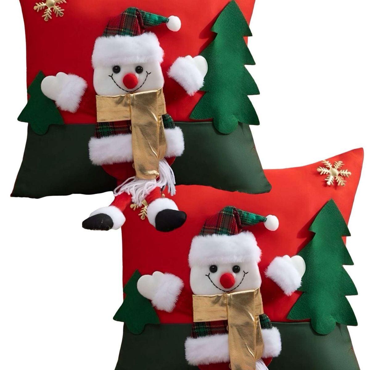 GENERICO - SET DE 2 FUNDAS DE COJIN PARA NAVIDAD 3D   B2