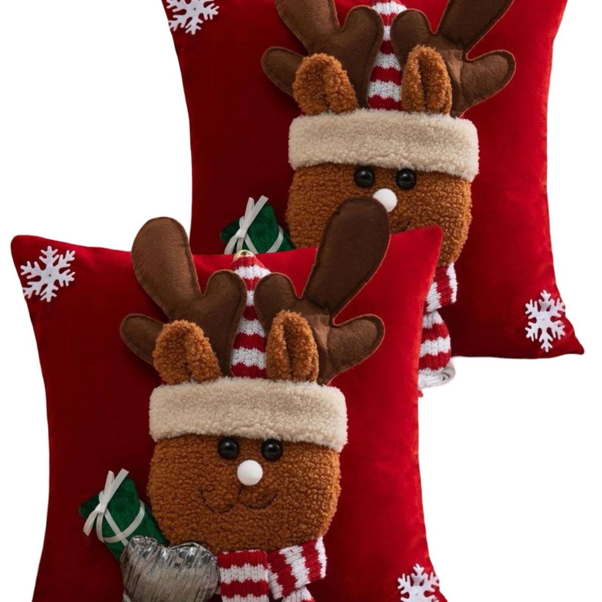 GENERICO - SET DE 2 FUNDAS DE COJIN PARA NAVIDAD 3D   B10