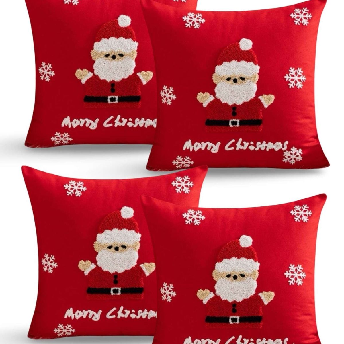 GENERICO - SET DE 4 FUNDAS DE COJIN PARA NAVIDAD K10