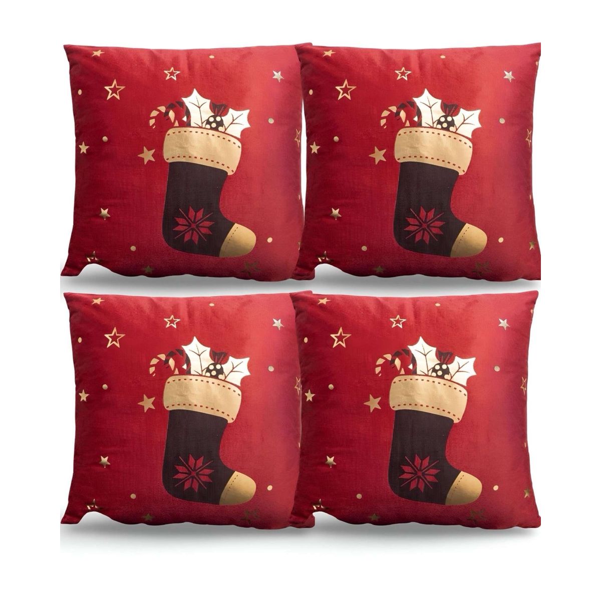 GENERICO - SET DE 4 FUNDAS DE COJIN PARA NAVIDAD M14