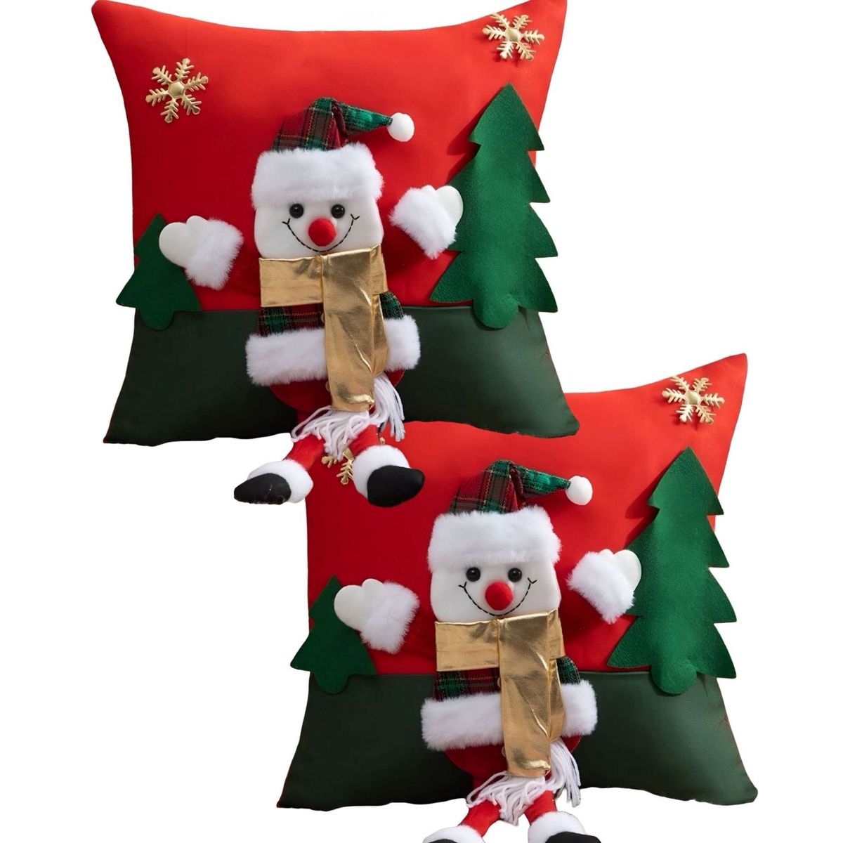 GENERICO - SET DE 2 FUNDAS DE COJIN PARA NAVIDAD 3D   B2