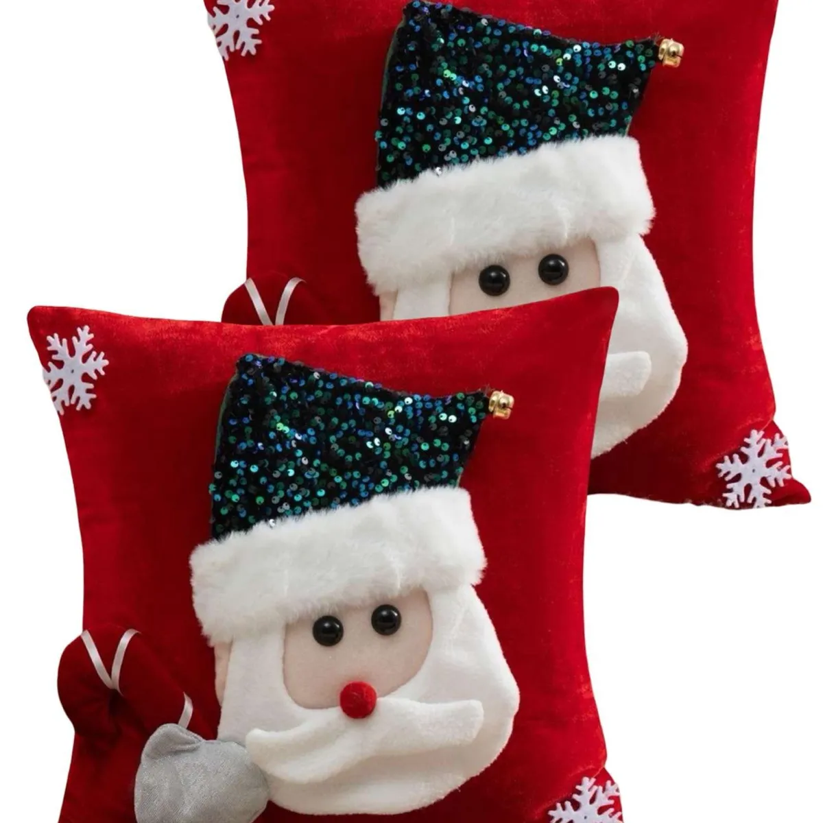 GENERICO - SET DE 2 FUNDAS DE COJIN PARA NAVIDAD 3D   B5