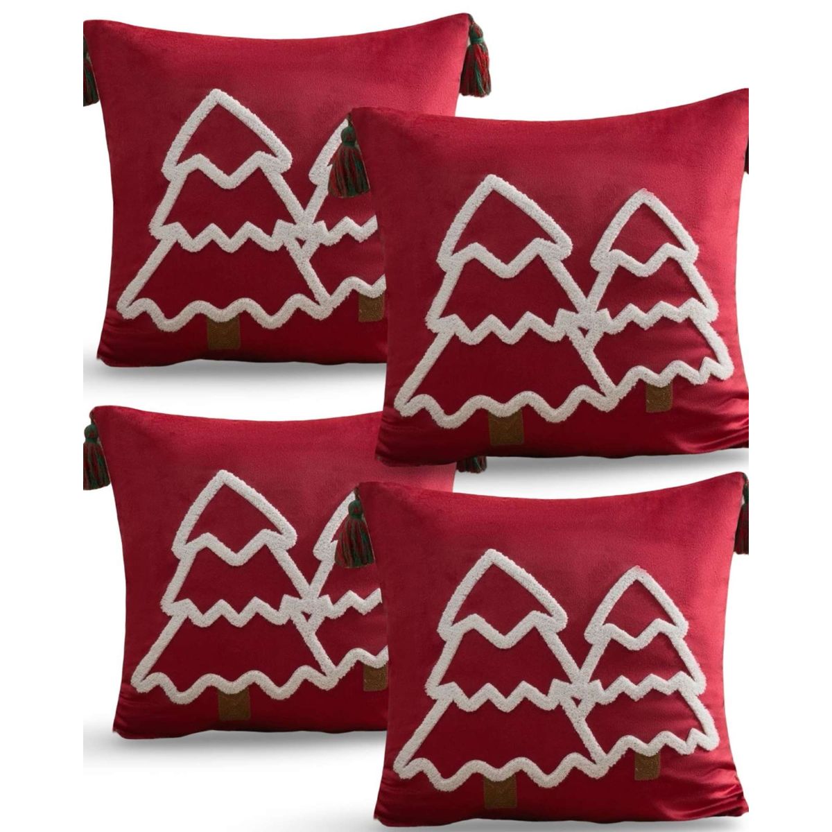 GENERICO - SET DE 4 FUNDAS DE COJIN PARA NAVIDAD A3