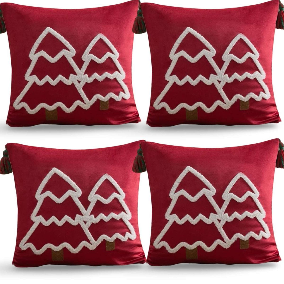 GENERICO - SET DE 4 FUNDAS DE COJIN PARA NAVIDAD A3