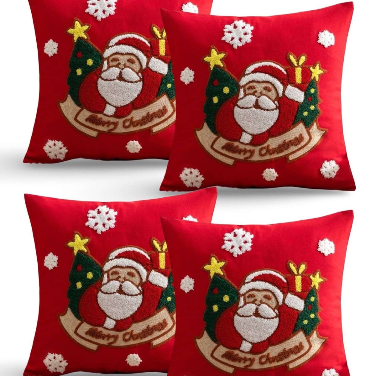 GENERICO - SET DE 4 FUNDAS DE COJIN PARA NAVIDAD K6