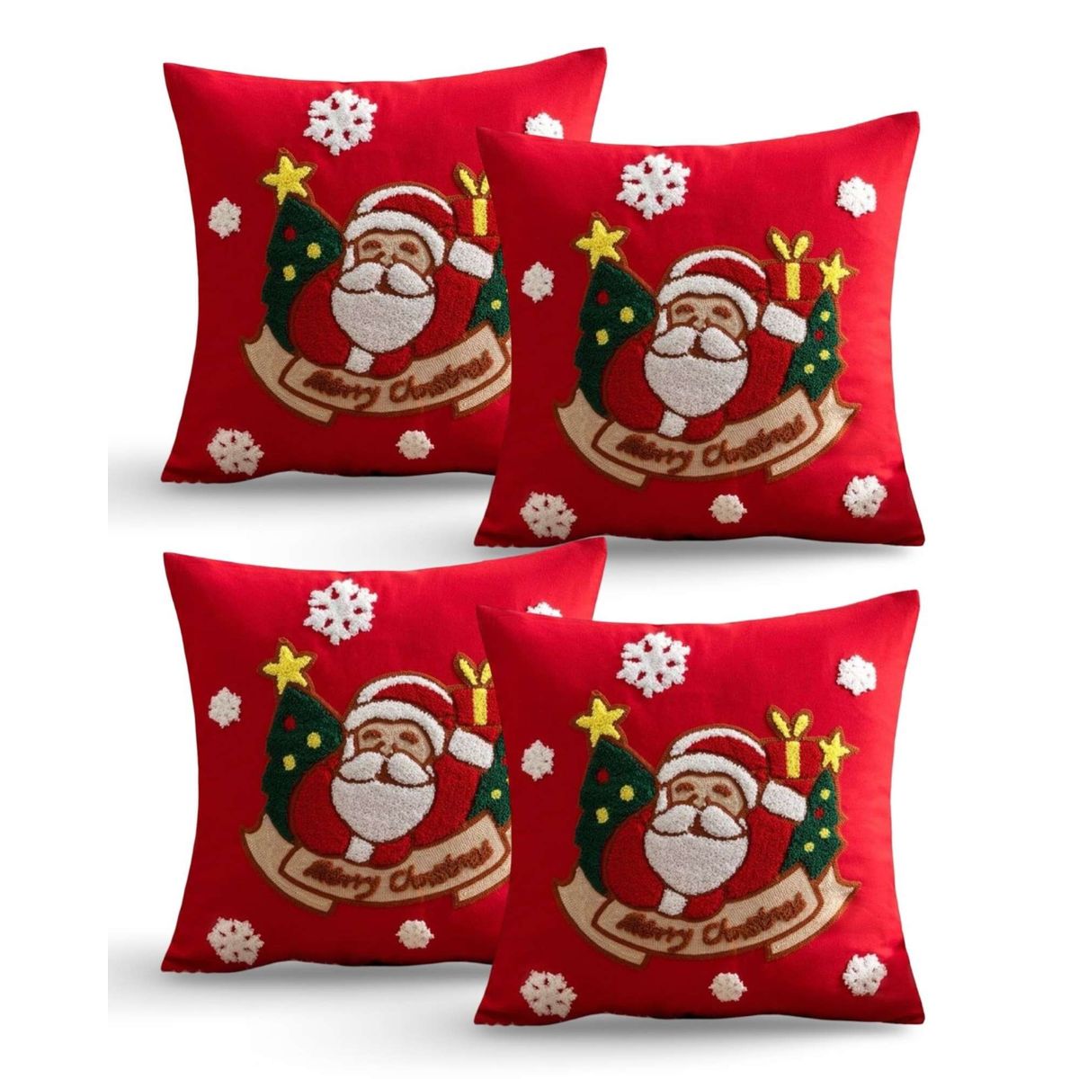GENERICO - SET DE 4 FUNDAS DE COJIN PARA NAVIDAD K6