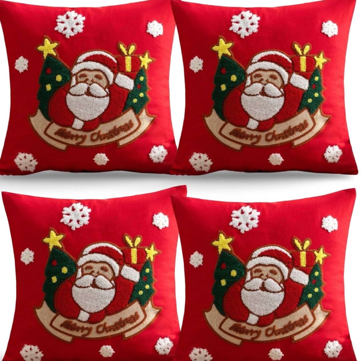 GENERICO - SET DE 4 FUNDAS DE COJIN PARA NAVIDAD K6