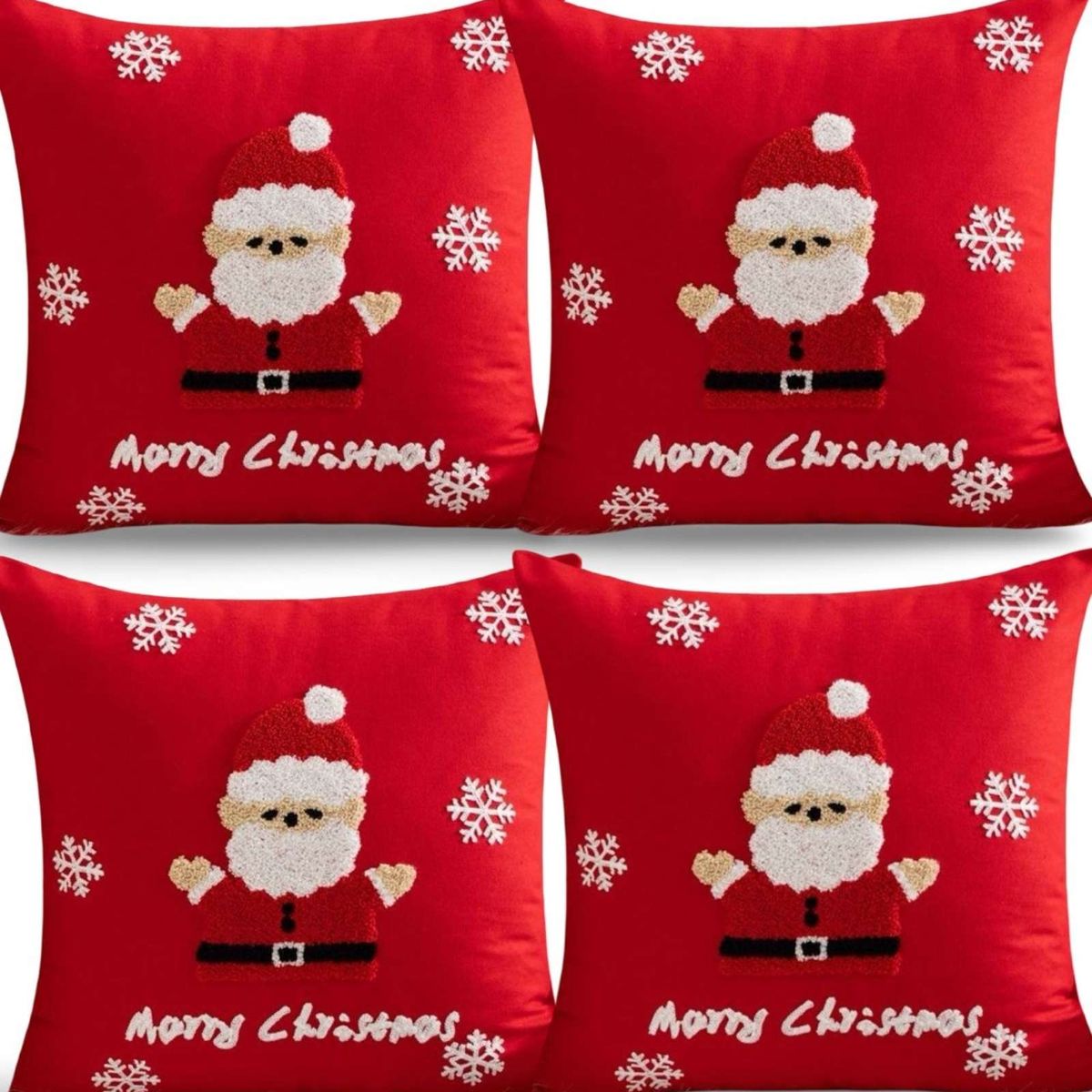 GENERICO - SET DE 4 FUNDAS DE COJIN PARA NAVIDAD K10