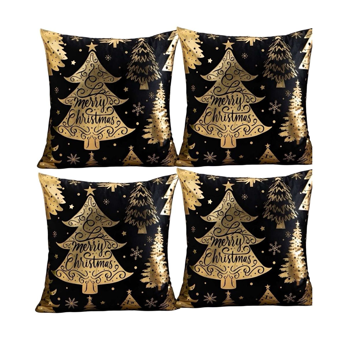 GENERICO - SET DE 4 FUNDAS DE COJIN PARA NAVIDAD M2