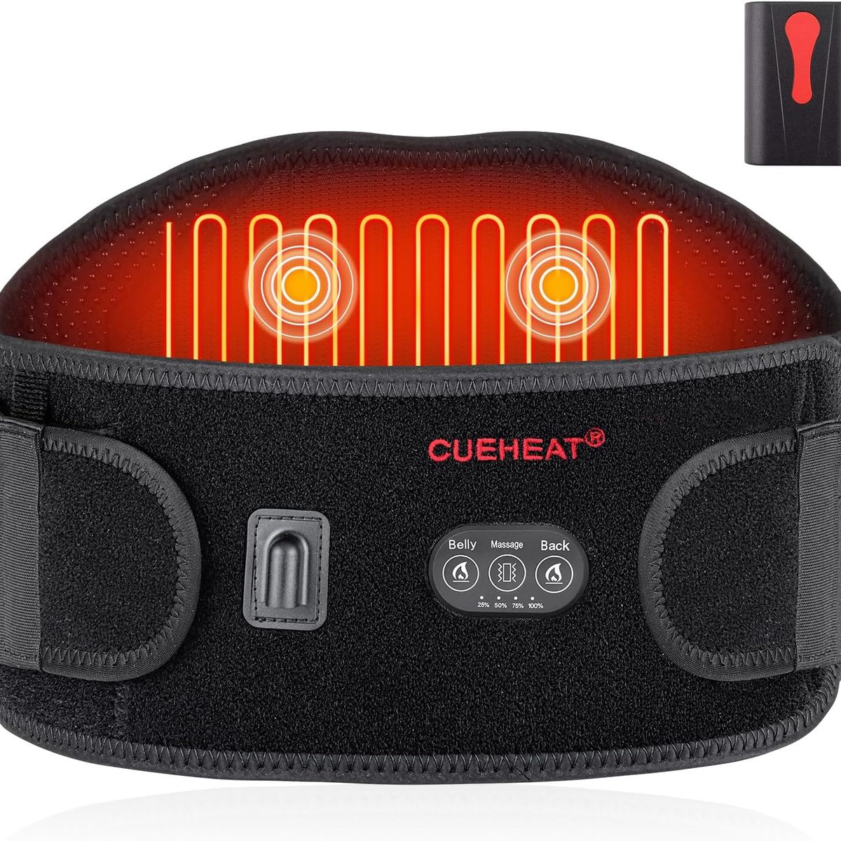 MOVI - FAJA LUMBAR TERAPIA, 2 EN 1 CALOR Y BOLSILLO PARA GEL DE FRIO